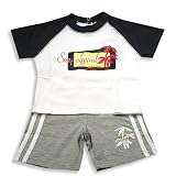 Mishmish - Infant Boys Short Sleeve Short Set, Blue, White, Grey