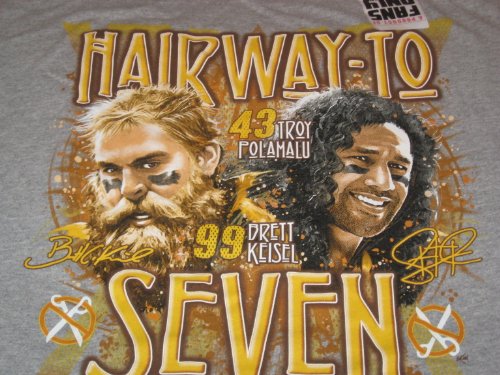 Pittsburgh Steelers Brett Keisel & Troy Paolamalu T Shirt Size Large