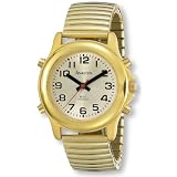 Avalon Mens EZC Low Vision Talking Watch, Gold-Tone Flex # 2506 by Avalon EZC