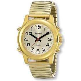 Avalon Men's EZC Low Vision Talking Watch, Gold-Tone Flex # 2506
