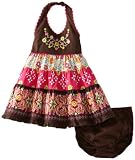 Blueberi Boulevard Baby-girls Newborn Floral Layered Halter Sundress