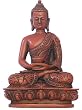 Nepali Buddha, Meditation pose, 5.5"H, red finish