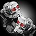 4X 6mm DIY 3D Design Decoration Chrome Skull Red Eye License Plate LIC Tag Frame Bolts Set Universal Fit Car Light Truck