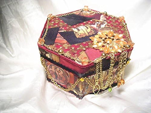 Tribal Fabric Vintage Jewelry Embellished Gift Trinket Jewelry Box