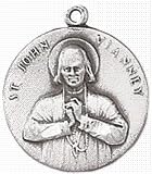 St. John Vianney Sterling Silver Medal with 18 Inch Chain