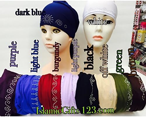 Hijab-Under scarf ACCESSORY,Hijab Cap,Stone caps,Satin Bonnet-lace--10 CAPS* ISLAMIC GIFTS 123-Under Scarf Headband-Ramadan GIFT