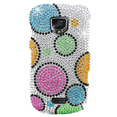 Hard Snap on case With RAINBOW CIRCLE Bling Bling Full Diamonds Desing Faceplate Sleeve Cover for SAMSUNG 4G LTE DROID CHARGE i510 / i520 [WCA737]
