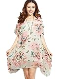 【TPGROWIN】 マタニティ ウェア ワンピース ドレス 蝶柄 カジュアル 出産 産前 産後 外出着 妊婦服 ゆったり フレア (M, ピンク)