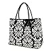 Belvah Black & White Quilted Damask Large Tote Bag