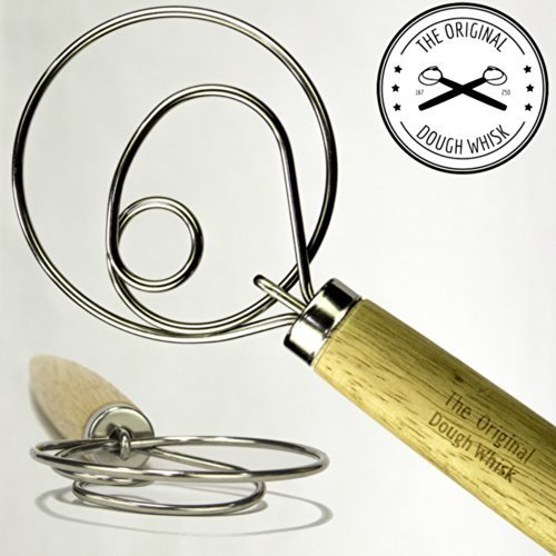The Original Danish Dough Whisk - LARGE 13.5 Stainless Steel Dutch Style bread dough whisk by The Original Dough Whisk