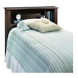 Sauder Brook Bridge Twin Bookcase Headboard in Dark Alder