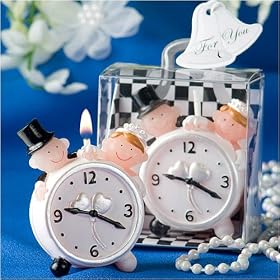 Time to Love Collection bride and groom clock candle (Set of 72) by Wedding Favors & BaShower Gifts