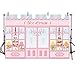 MEHOFOTO Cute Pink Photo Studio Background Ice Cream Themed Parlor Door Window Cake Princess Birthday Party Banner Wallpaper Photography Backdrops for Picture 7x5ft