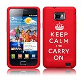 from AIO AIO Keep Calm & Carry On Lasred Silicone Case For Samsung Galaxy S2 i9100 + LCD Screen Protector