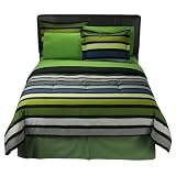 Review Springs Industries  / Contemporary Home Green Stripe Bed in a Bag - King