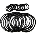 12 Rubber Bracelets with 12 Rings In Black