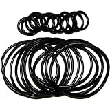 12 Rubber Bracelets with 12 Rings In Black
