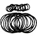 12 Rubber Bracelets with 12 Rings In Black