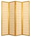 Asian Bamboo Furniture - 6ft. Kimura Japanese Shoji Privacy Screen Room Divider - 4 Panel Honey
