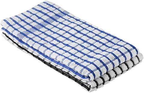JoetiTM 100% Cotton High Quality 6 Pack Dish Towel Set (blue and black)