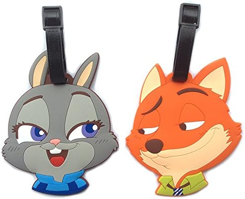 HeyFun® 2pcs Zootopia Inspired 5" Luggage Tags Charms Judy Hopps &amp; Nick Wilde