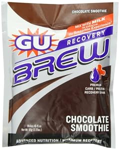 GU Energy Labs Recovery Brew Premium Protein Drink Mix, Chocolate Smoothie, 12 Count