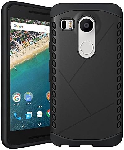 For Nexus 5X Case,TRIFORCE LU Tough Armor Shield TPU Rubber Skin Hard Case Cover for Nexus 5X (black)