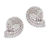 Cubic Zirconia Diamond Platinum Plated Cluster Stud Earrings (Holiday Special)