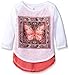 Beautees Girls' Big 3/4 Sl. Scarf Top-B'fly