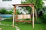 WOODEN PATIO SWING with COVER - Patio Outdoor Garden Furniture Teak Shorea
