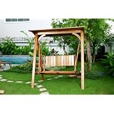 WOODEN PATIO SWING with COVER - Patio Outdoor Garden Furniture Teak Shorea