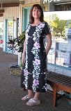 Tie Back Tea Length Dress - Women's Paradise Lei Adjustable Drawstring Back Tie Hawaiian Aloha Evening Pullover Dress - Regular Size