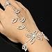 Charminer Rhinestone Leaf Hand Harness Bracelet Slave Link Finger Ring Silver Chain Charm