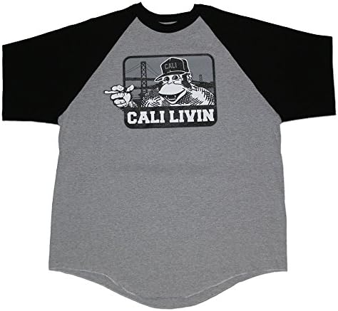 FNO Clothing Men's Cali Livin Raglan - 3X-Large, Gray/Black