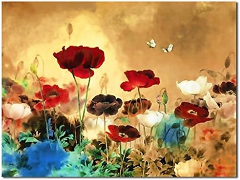 Poppies Red Canvas Print for Oil Paintings Modern Canvas Wall Art Home Decorations for Living Room (31.5x23.6inch(80x60cm))