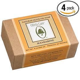 Olivia Care Olive Oil Soap , Mandarine, 8-Ounce Boxes (Pack of 4)
