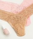 Hanky Panky Signature Lace Low Rise Thong Set with Free Essie Polish Panty