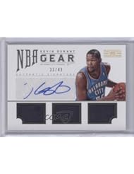 Trading Cards: Kevin Durant #33/49 (Basketball Card) 2012-13 Panini National Treasures NBA Gear Combos Triple Autograph [Autographed] #4