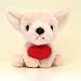 5 Tall Plush Angel Dog with Heart (Pink Color)