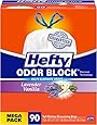 Hefty Odor Block Tall Kitchen Trash Bags, Lavender Vanilla, 90 Count