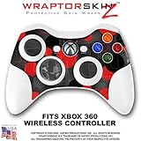 Lots Of Dots Red on Black Skin by WraptorSkinz TM fits XBOX 360 Wireless Controller (CONTROLLER NOT 