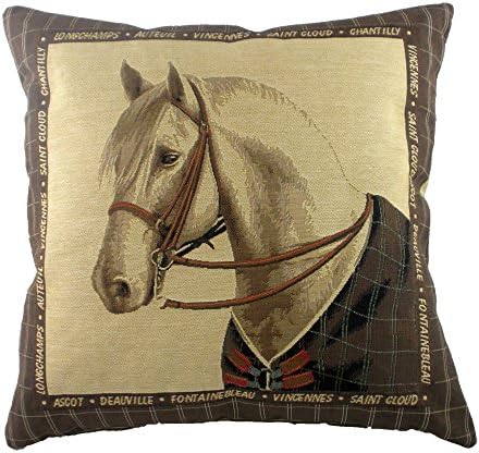 Equestrian Brown Pillow Cover
