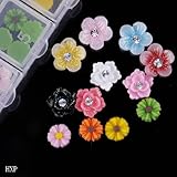 EOZY 60Pcs 3D Fleur Acrylique UV Lame Gel Nail Art Téléphone DIY Décoration