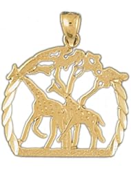 Dazzlers Solid 14k Gold Giraffes Charm Pendant Available in three colors from jewelsberry (weights: 2.1 grams only)
