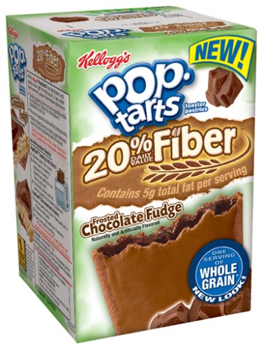 Pop-Tarts, Frosted Chocolate Fudge, Whole Grain with Fiber, 8-Count Tarts (Pack of 12)