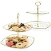 Handmade Colin Cowie 2 Tier Glass Server with Gold Trim (fls)