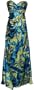 Paisley Floral Print Satin Beaded Formal Gown Prom Dress