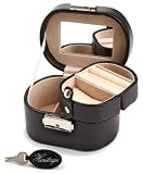 Wolf Designs 281402 Heritage Black Travel Mini Oval Jewelry-Box