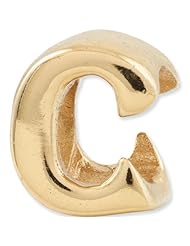 Reflection Beads Silver Gold Plated Letter C Block Alphabet Bead