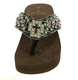 Western Style Flip Flops by Montana West - Plaid Cross